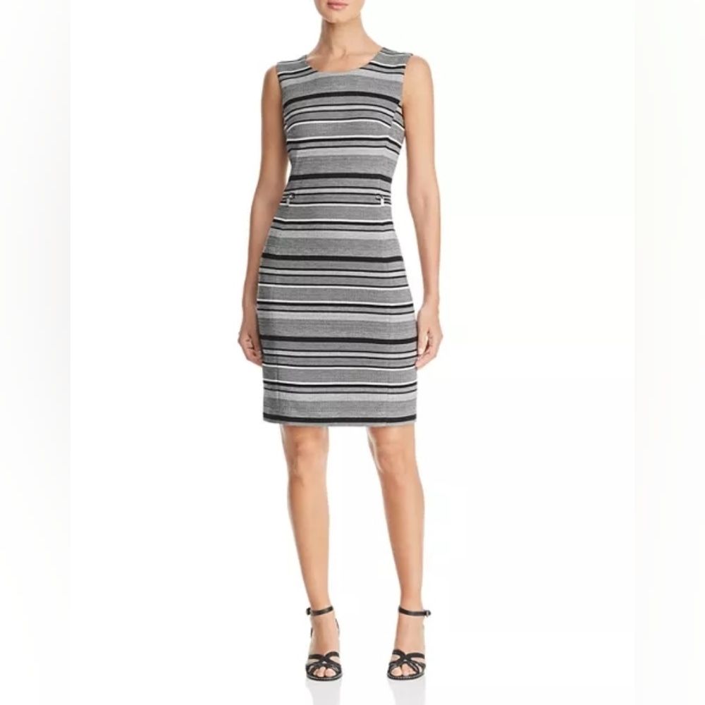 Calvin Klein Striped Jacquard Sheath Dress